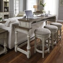 White console 2024 table with stools